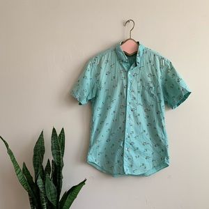 J Crew Men’s Blue Beach Print Short Sleeve Shirt